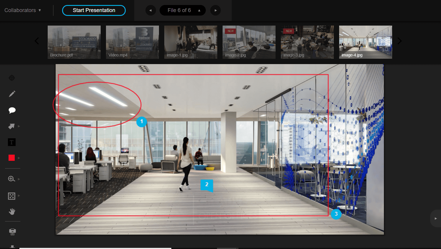 Website review feature visual example