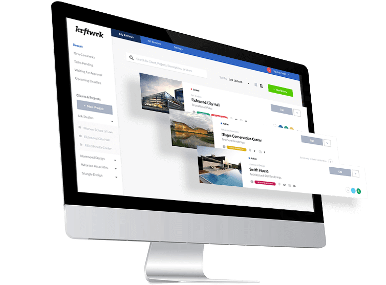 reviewstudio online proofing custom user dashboard