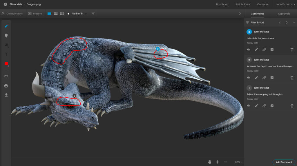 dragon on 3d modeling software