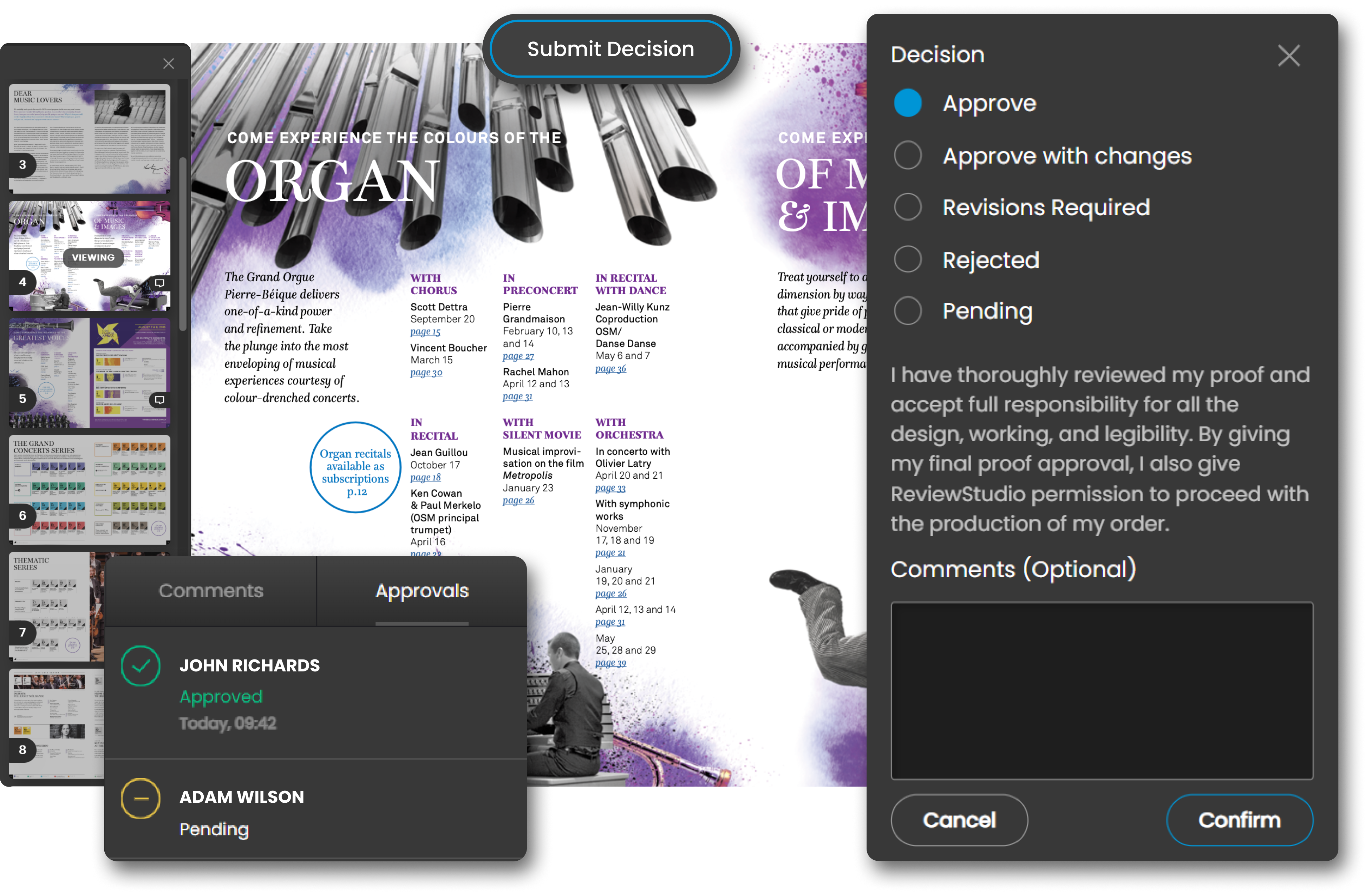 PDF proofing and annotation for markups and feedback-